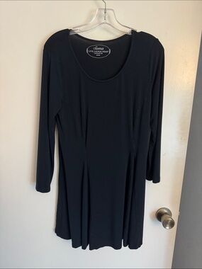Soma Black Scoop Neck Long Sleeve Midi loungewear Tunic Dress